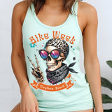 Ladies Daytona Bike Week 2025 Hipster Skull Racerback Tank