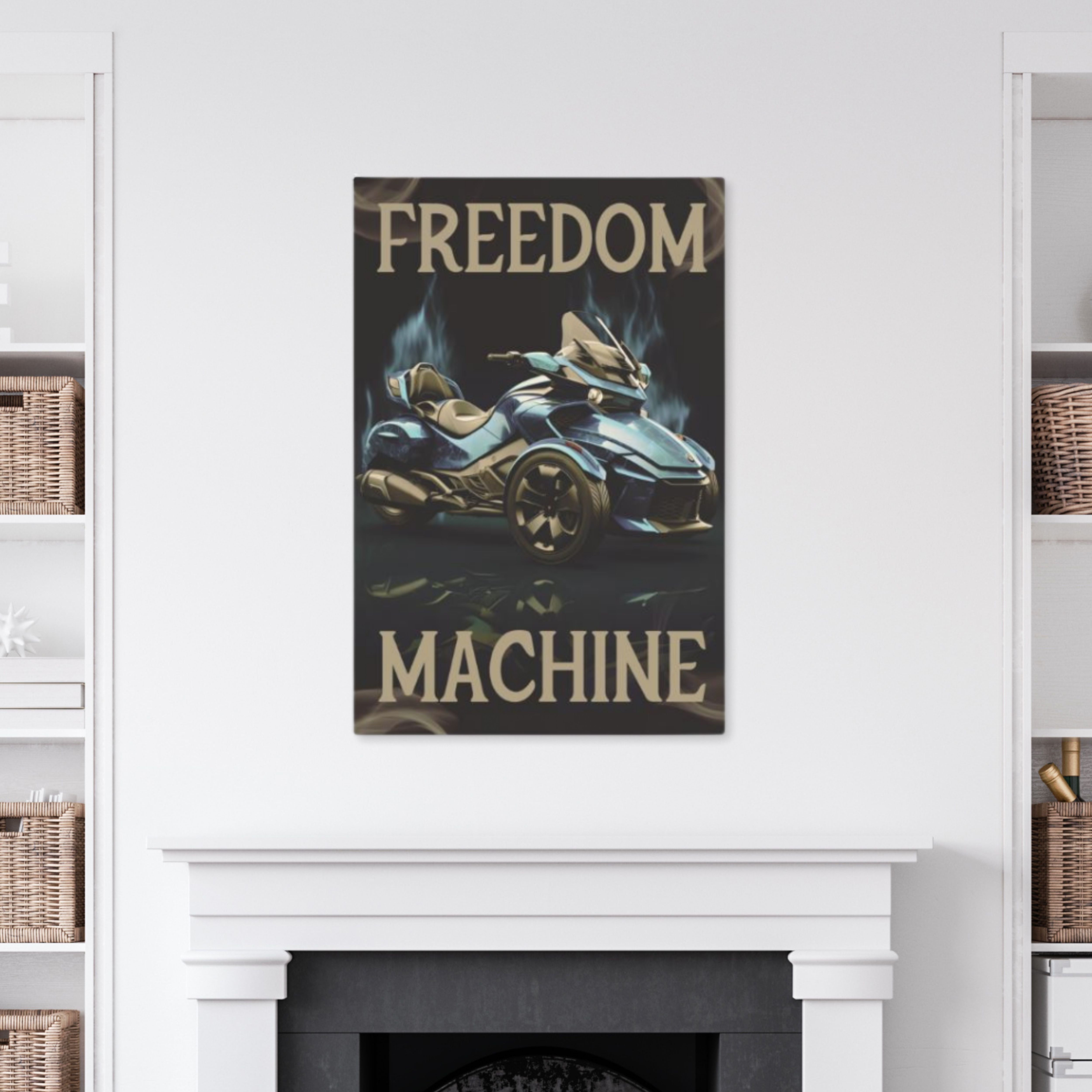 Spyder Motorcycle Metal Poster - Freedom Machine