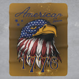 American Since 1776 Sherpa Eagle Flag Blanket (gold)