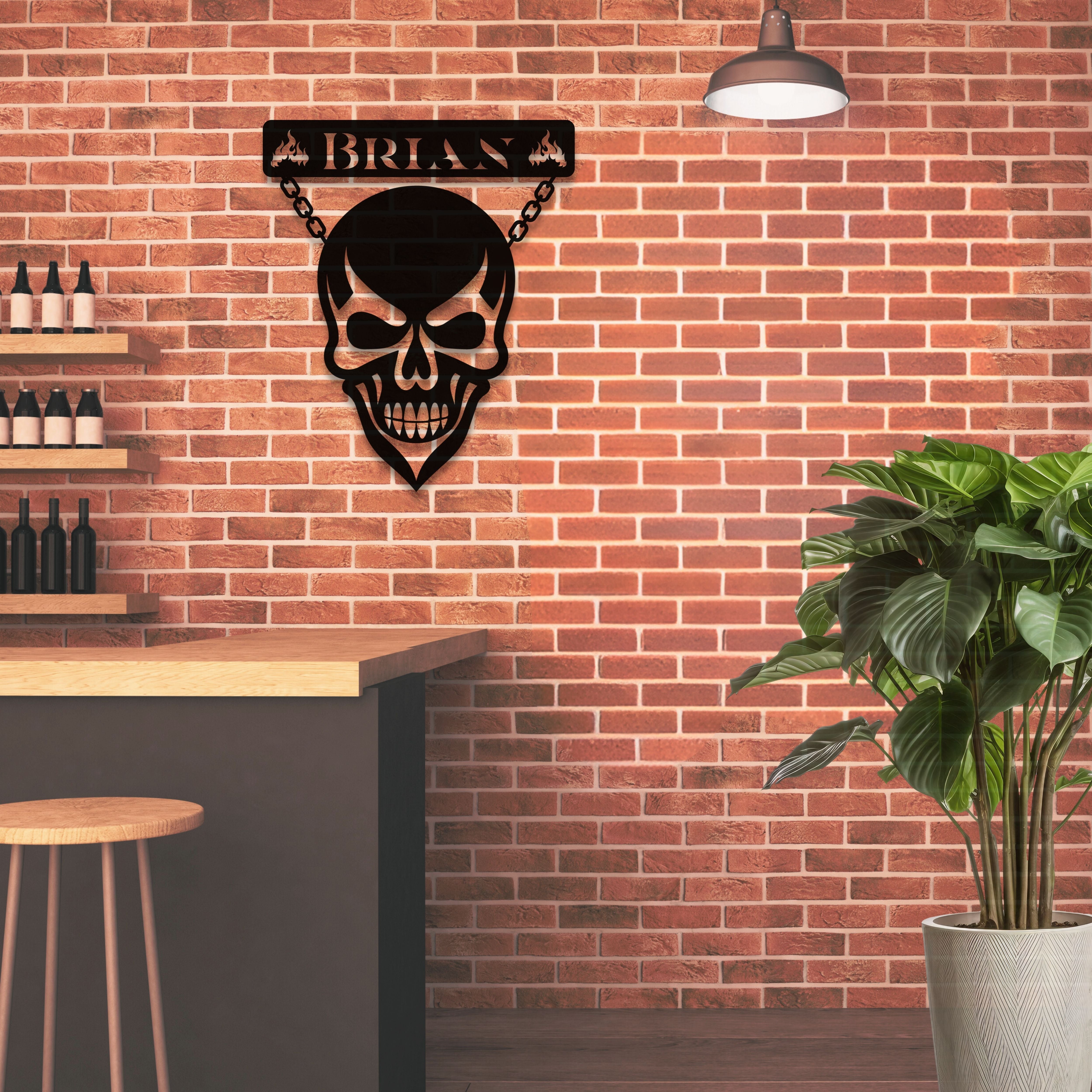 Devilish Skull Steel Wall Decor (Customizable)