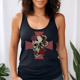 Vintage Skull, Snake & Cross Racerback Tank Top