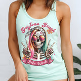 Ladies Daytona Bike Week 2025 Hipster Skull Racerback Tank