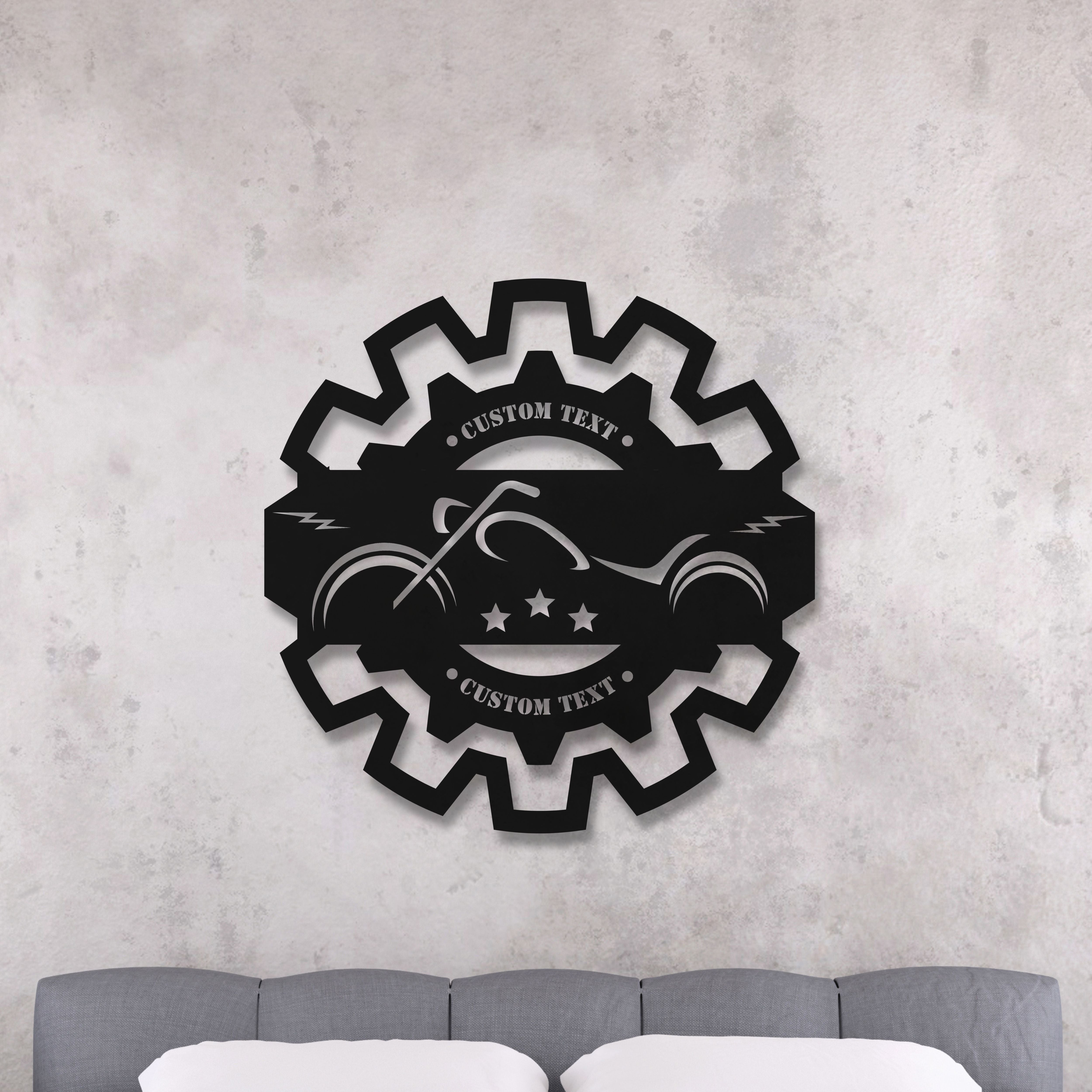 Motorcycle Metal Wall Art (Customizable)