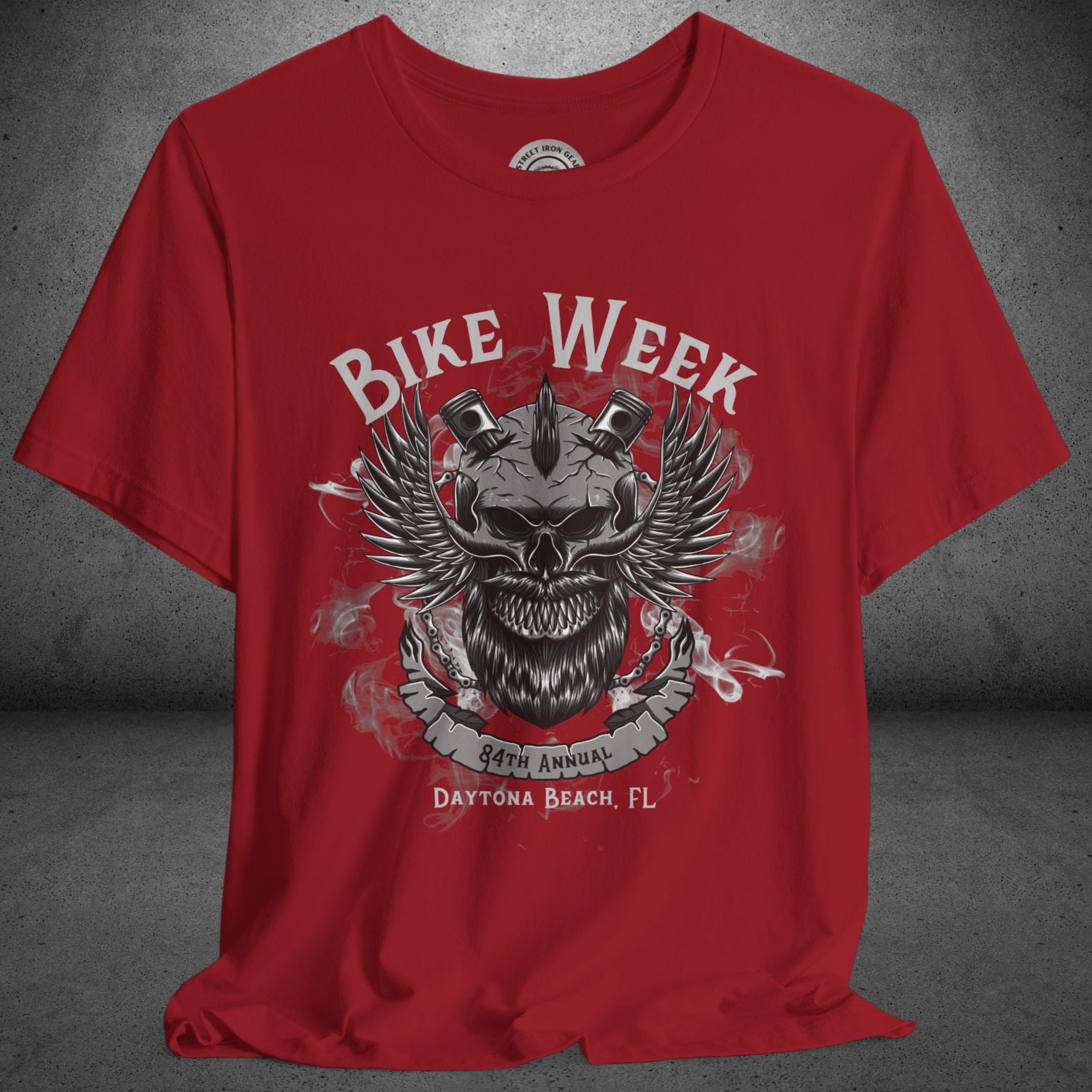 Daytona Bike Week 2025 Bearded Winged Skull Crew Neck TShirt