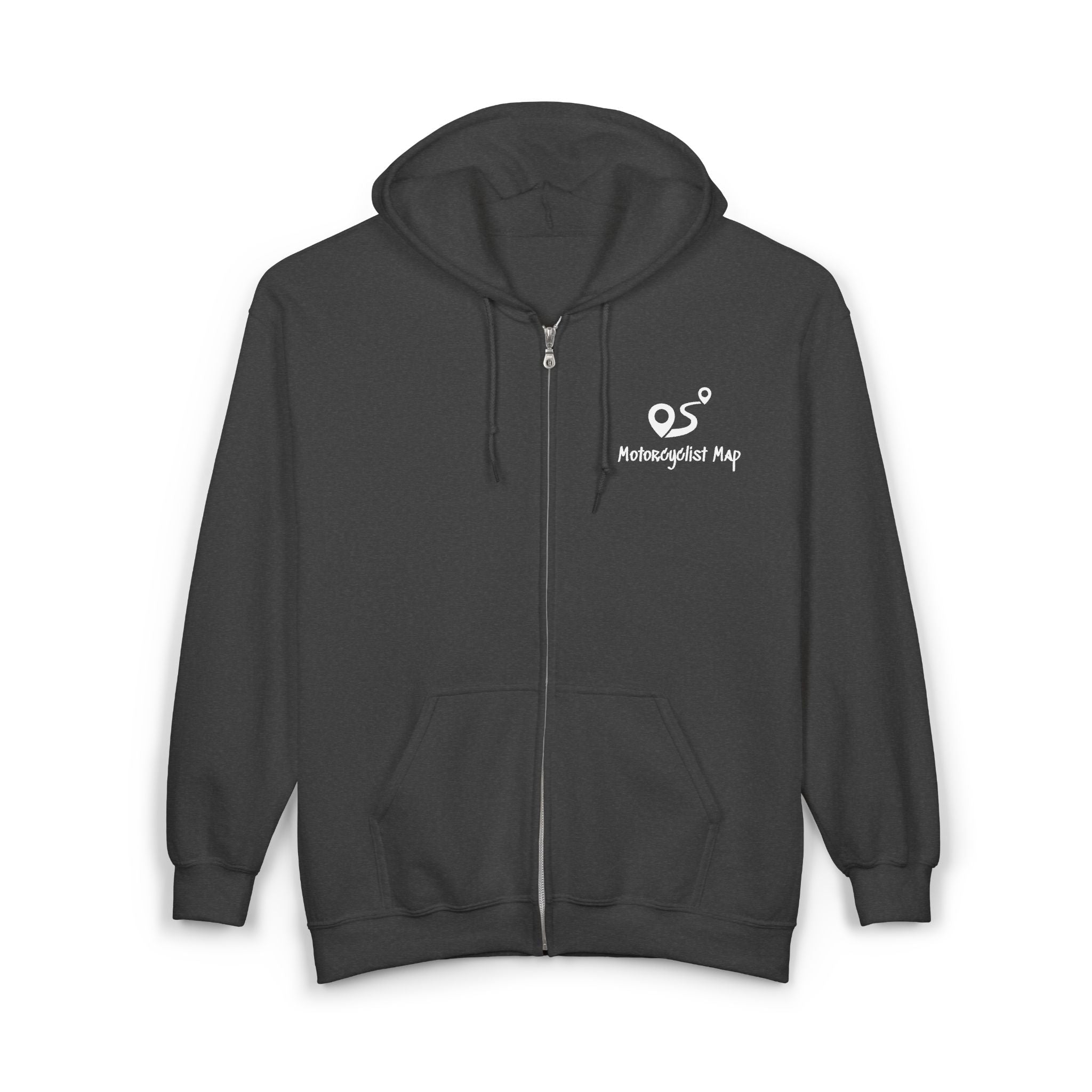 Motorcyclist Map Unisex Zip Hoodie (2-sided print)