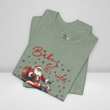 Biker Santa Christmas Crew Neck TShirt