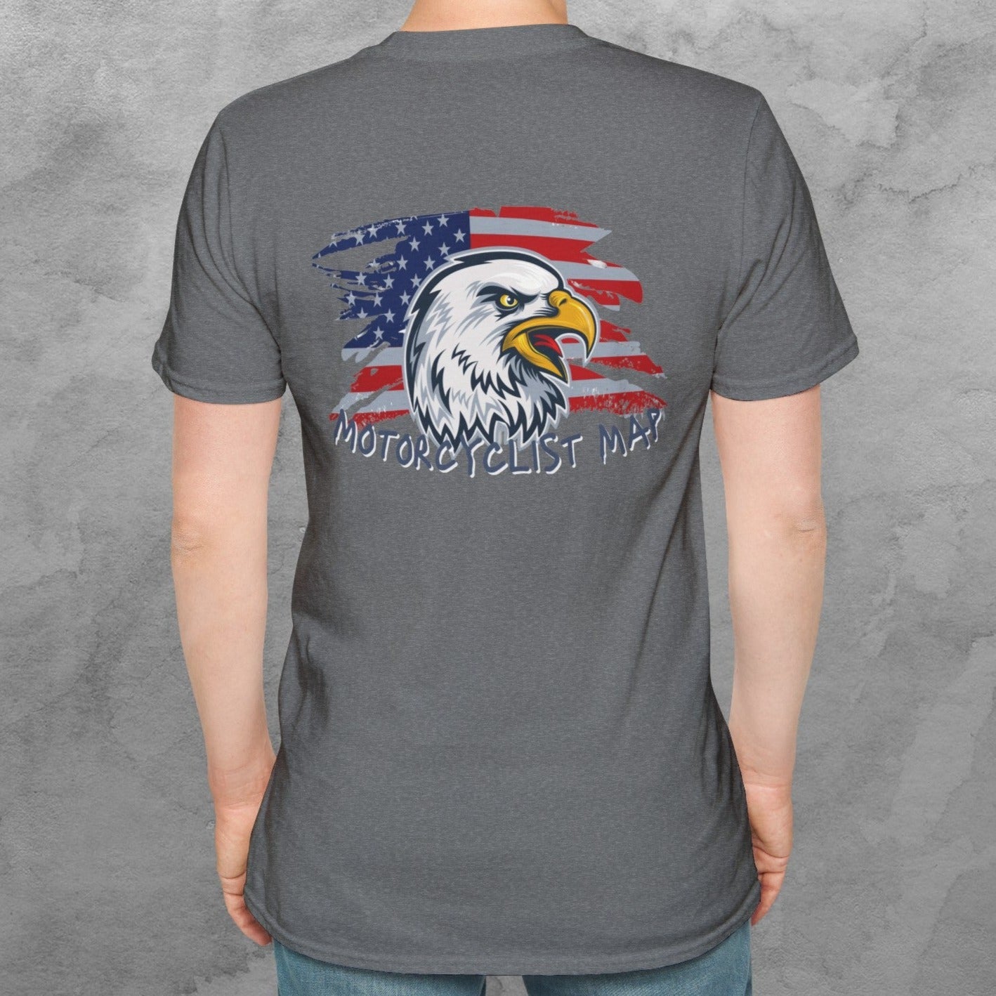 Motorcyclist Map - American Since 1776 Crew Neck TShirt