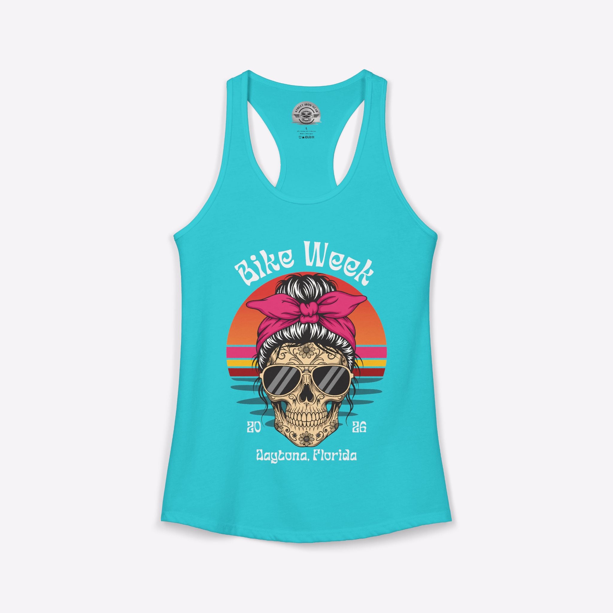 Daytona Bike Week 2026 Women's Boho Skull Racerback Tank