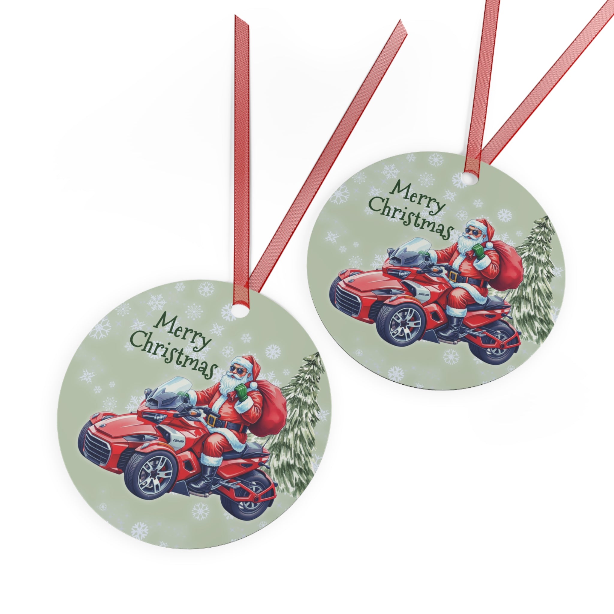 Can-Am Spyder Biker Santa Christmas Ornament