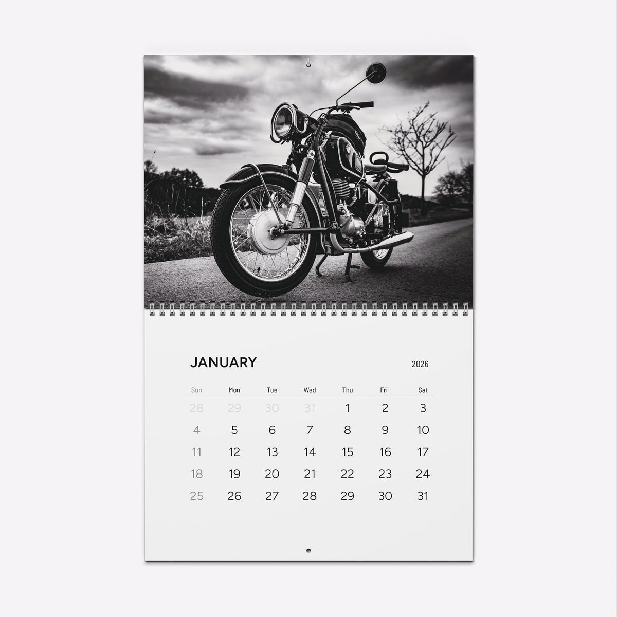 2026 Vintage Motorcycle Wall Calendar