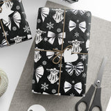 Motorcycles and Bows Black Gift Wrapping Paper