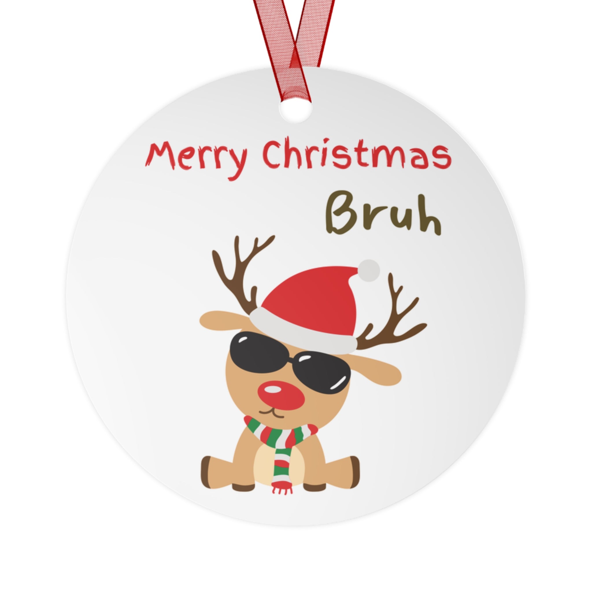 Funny Reindeer Aluminum Christmas Ornament