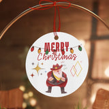 Western Santa Aluminum Christmas Ornament