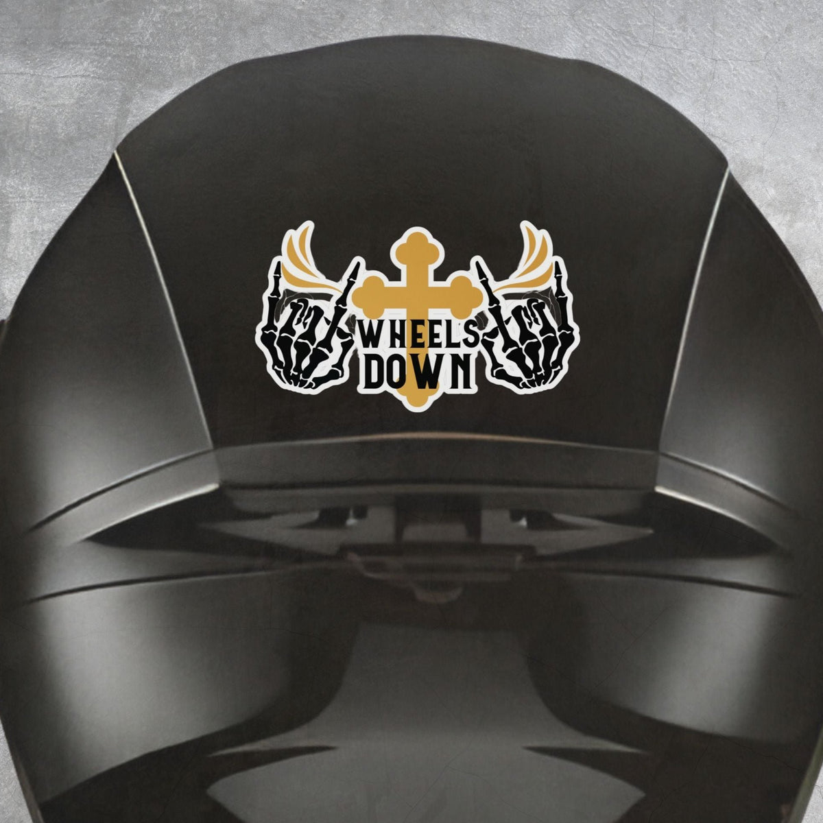 Wheels Down Motorcycle Kiss-Cut Vinyl Decal