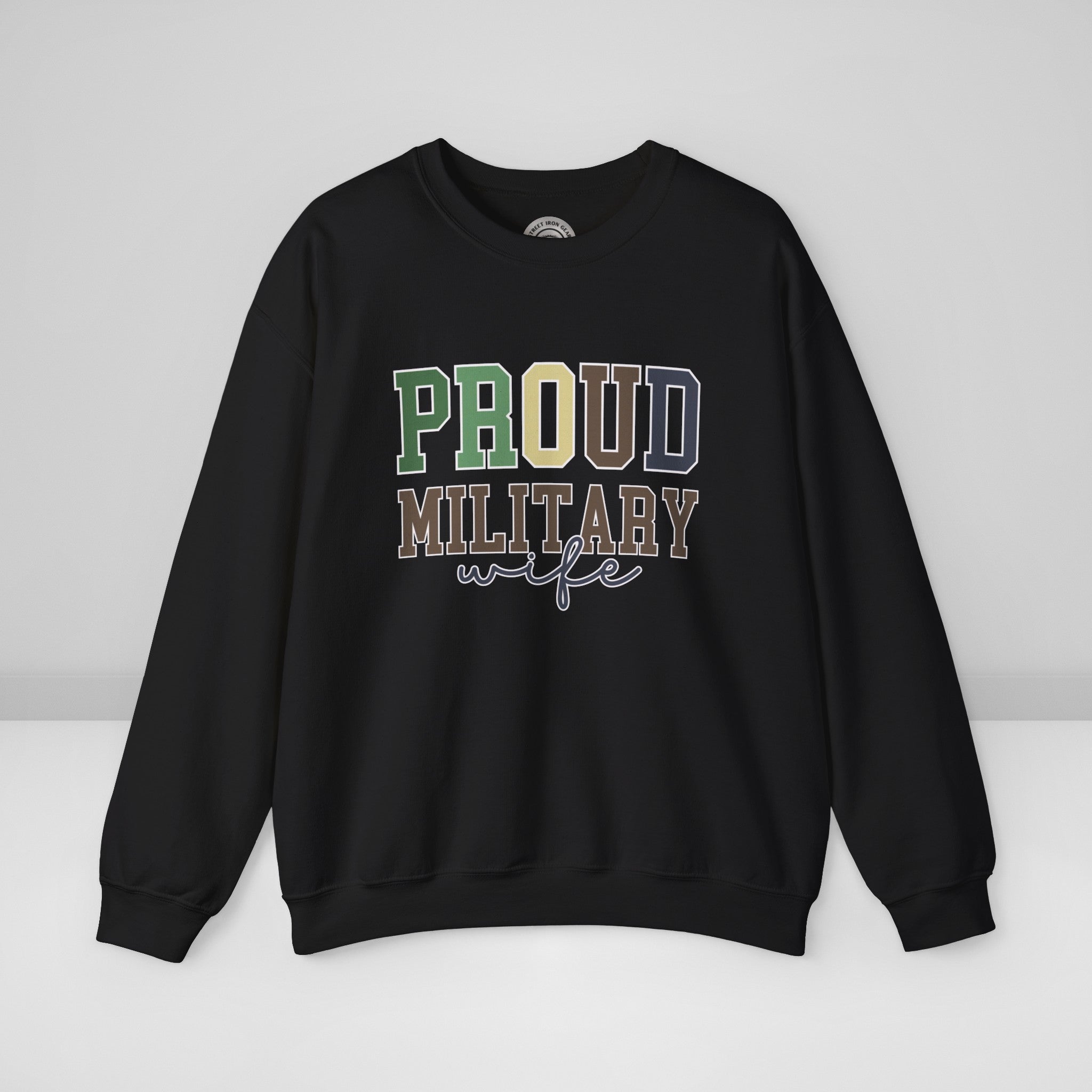 Proud Military Wife Crew Neck Sweatshirt