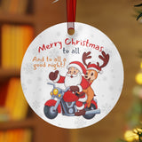 Biker Santa Aluminum Christmas Ornament