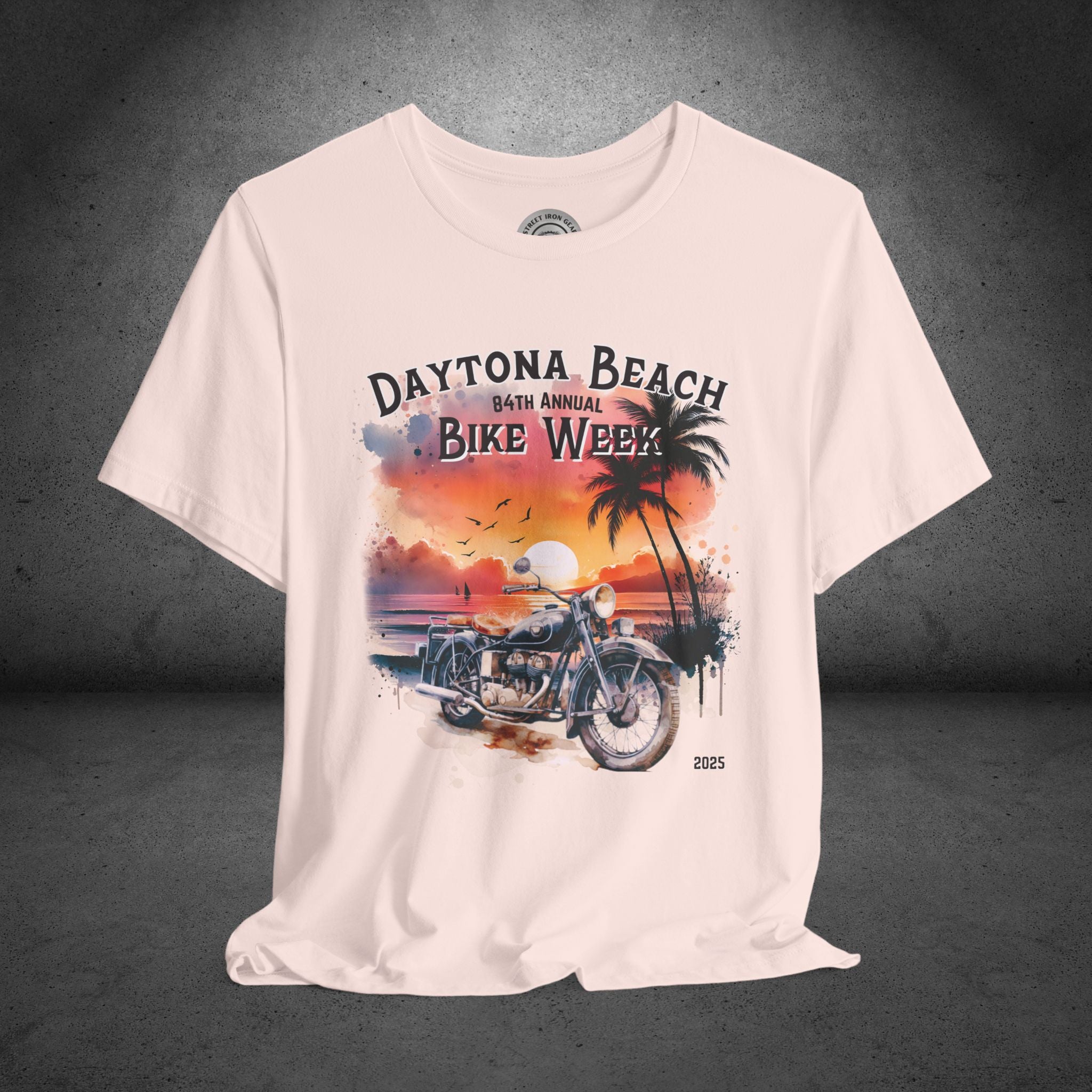 Daytona Bike Week 2025 Watercolor Graphic Crew Neck TShirt