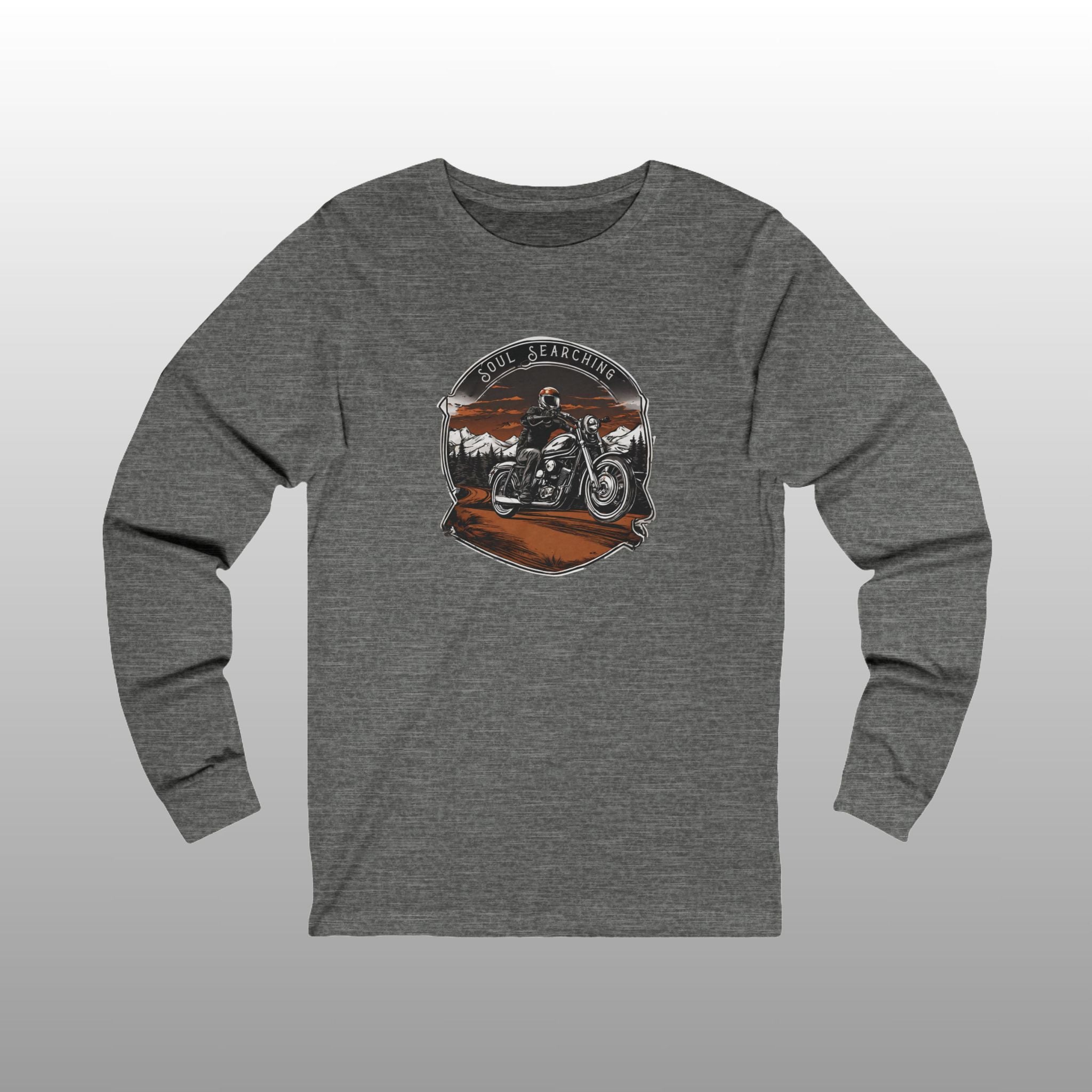 Vintage Style Motorcycle Culture Long Sleeve Crew Neck TShirt