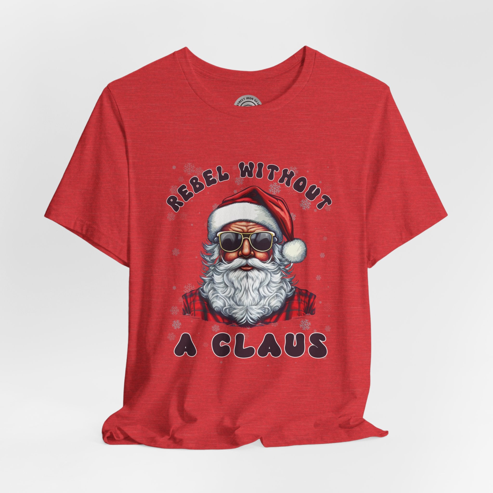 Biker Santa Christmas Crew Neck TShirt