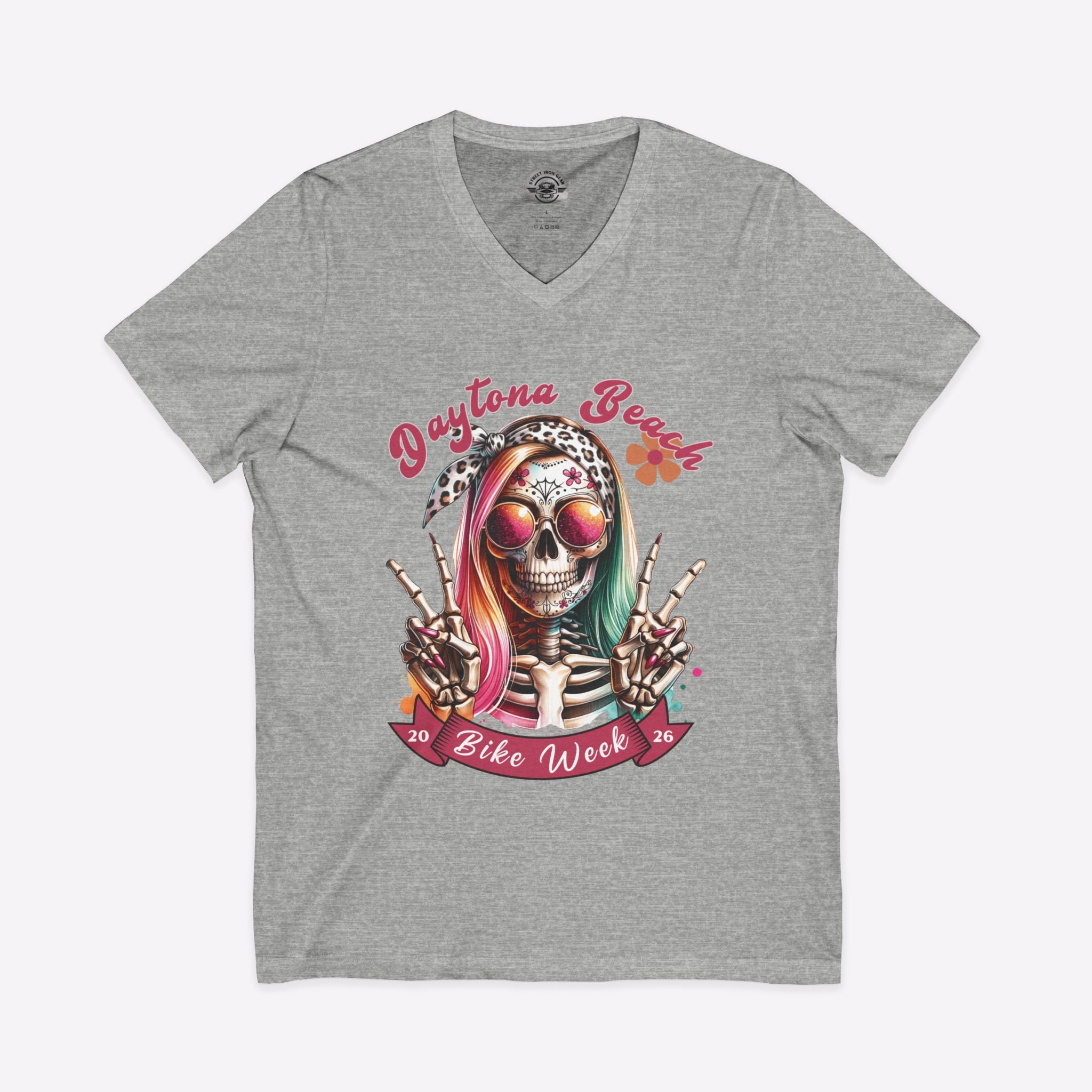 Daytona Bike Week 2026 Hipster Skull Women's V-Neck