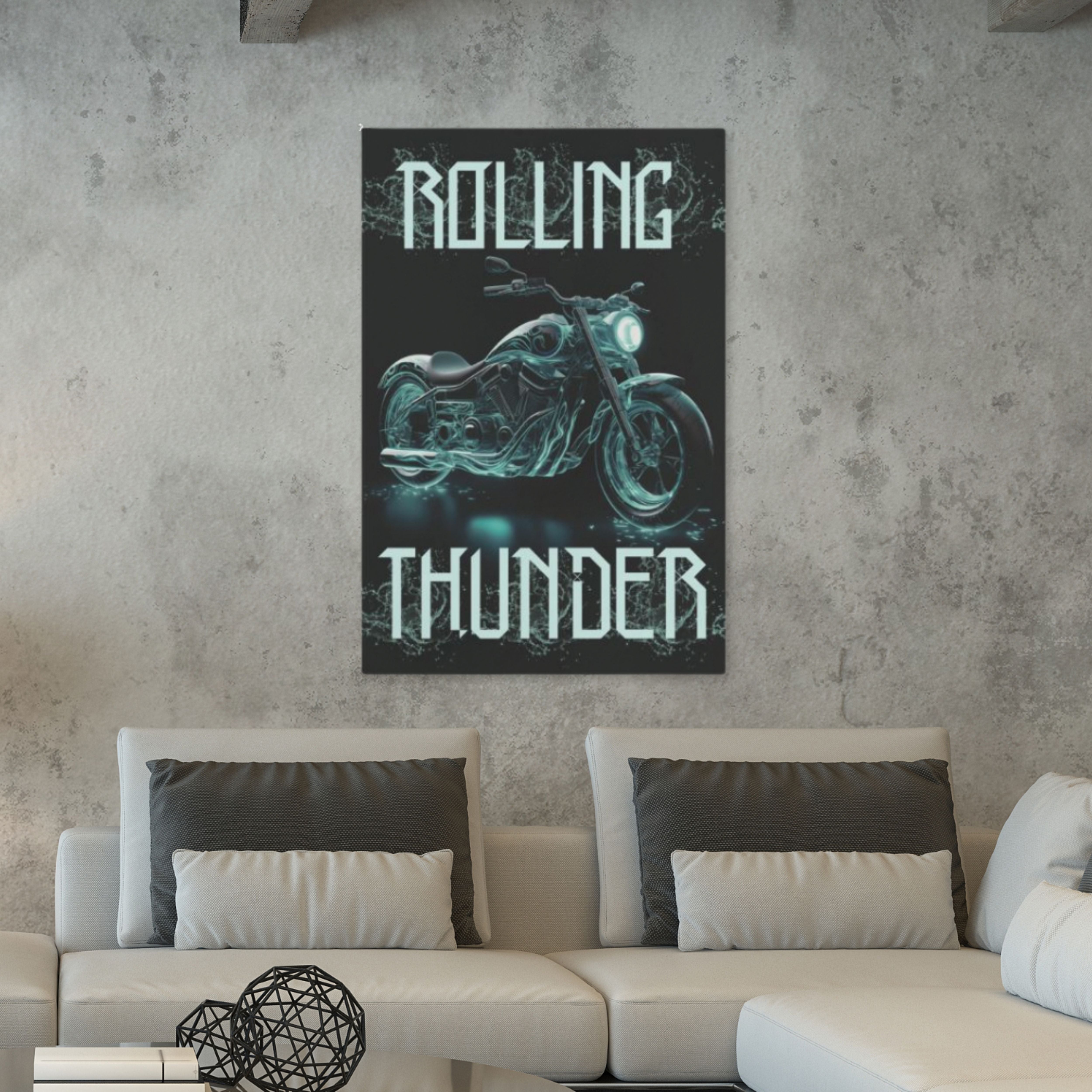 Motorcycle Metal Poster - Rolling Thunder