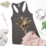 Cottagecore Skull and Cross Racerback Tank Top