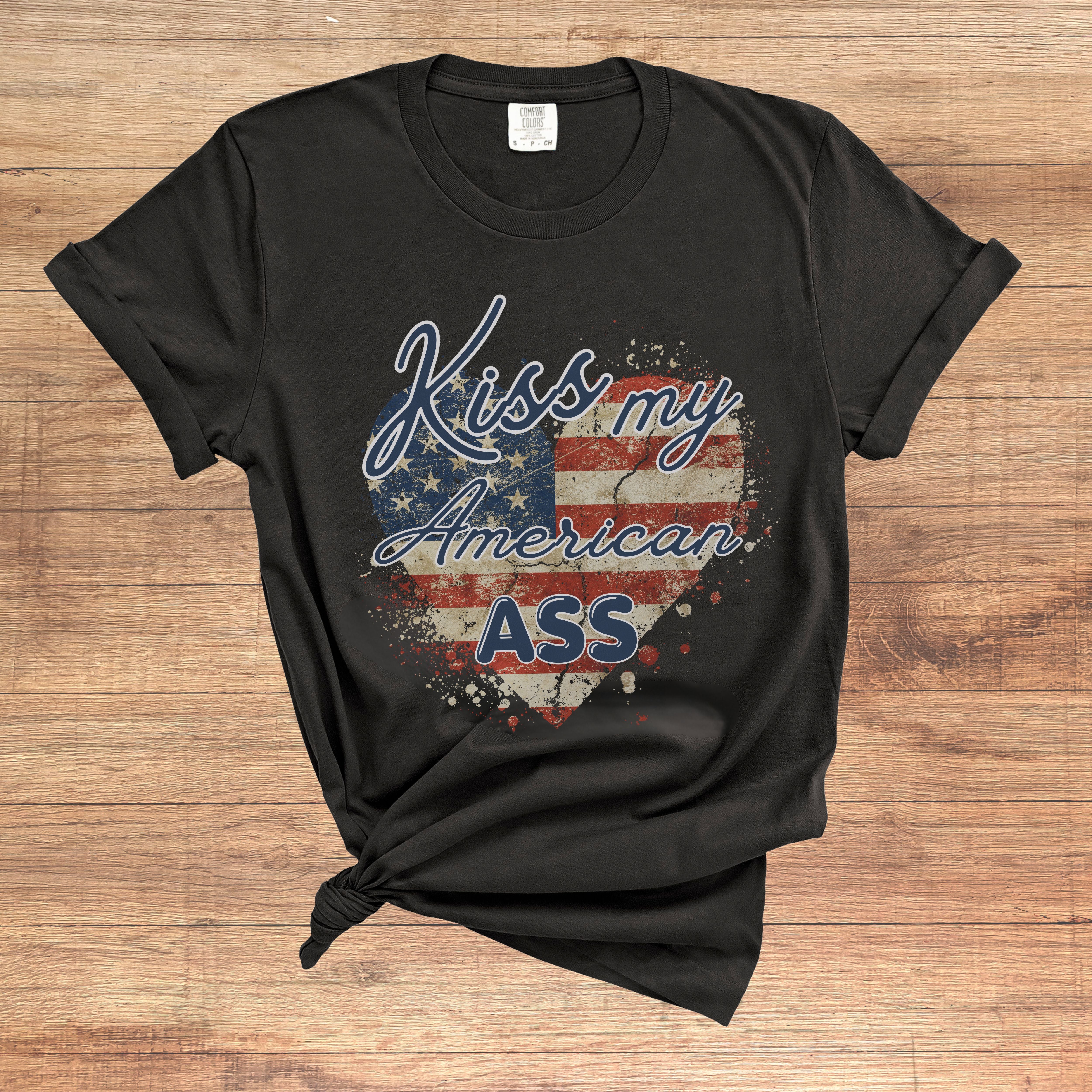 Kiss my American Ass Premium Crew Neck TShirt