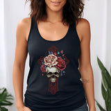 Cottagecore Skull Cross & Roses Tank Top