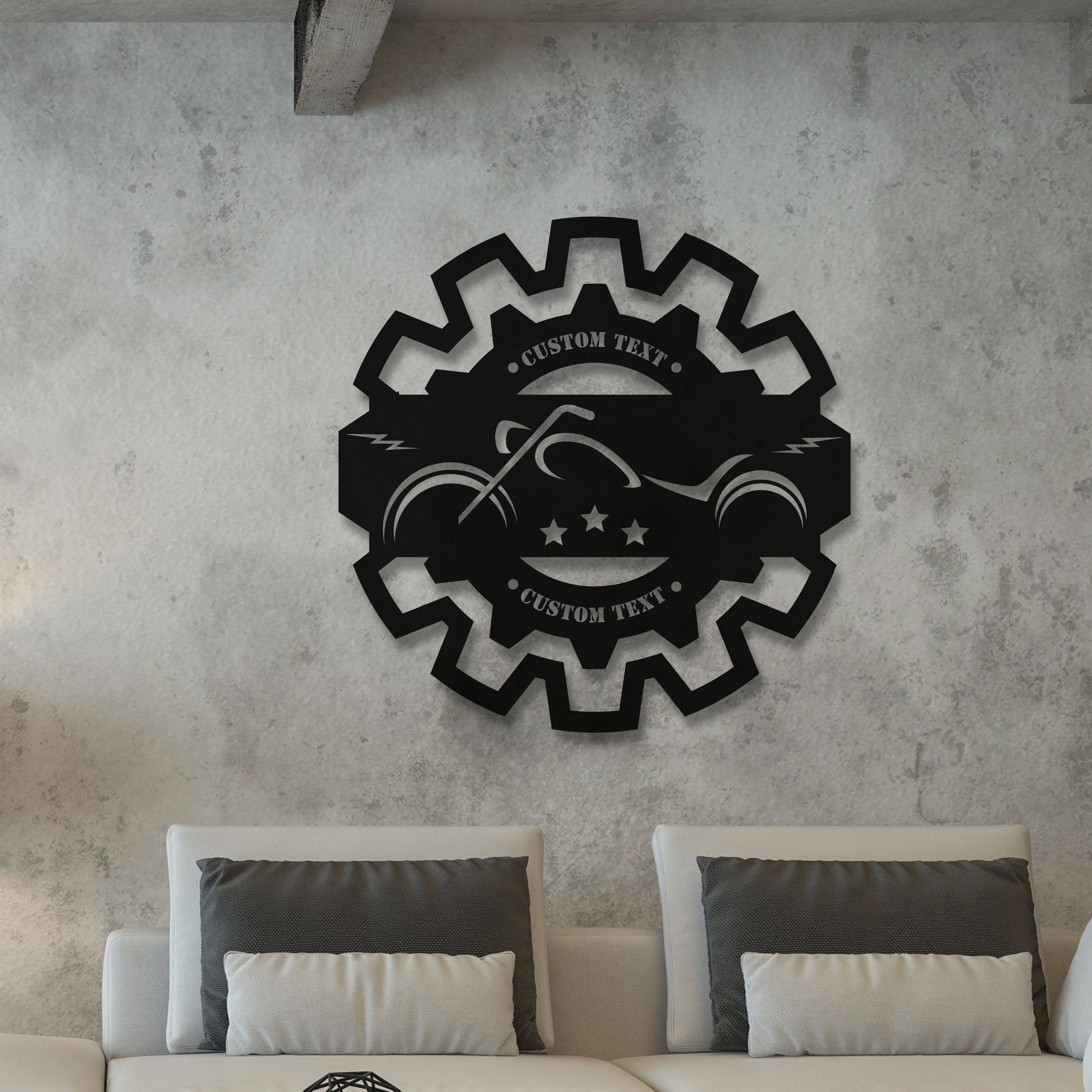 Motorcycle Metal Wall Art (Customizable)