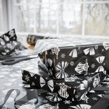 Motorcycles and Bows Black Gift Wrapping Paper