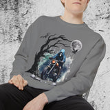 Halloween Skull Rider Crew Neck Sweatshirt