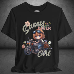 Sassy Biker Girl Crew Neck TShirt