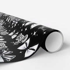 Motorcycles and Bows Black Gift Wrapping Paper