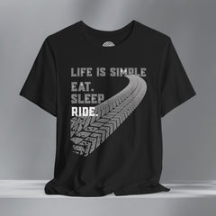 Life is Simple Motorcycle Crew Neck TShirt