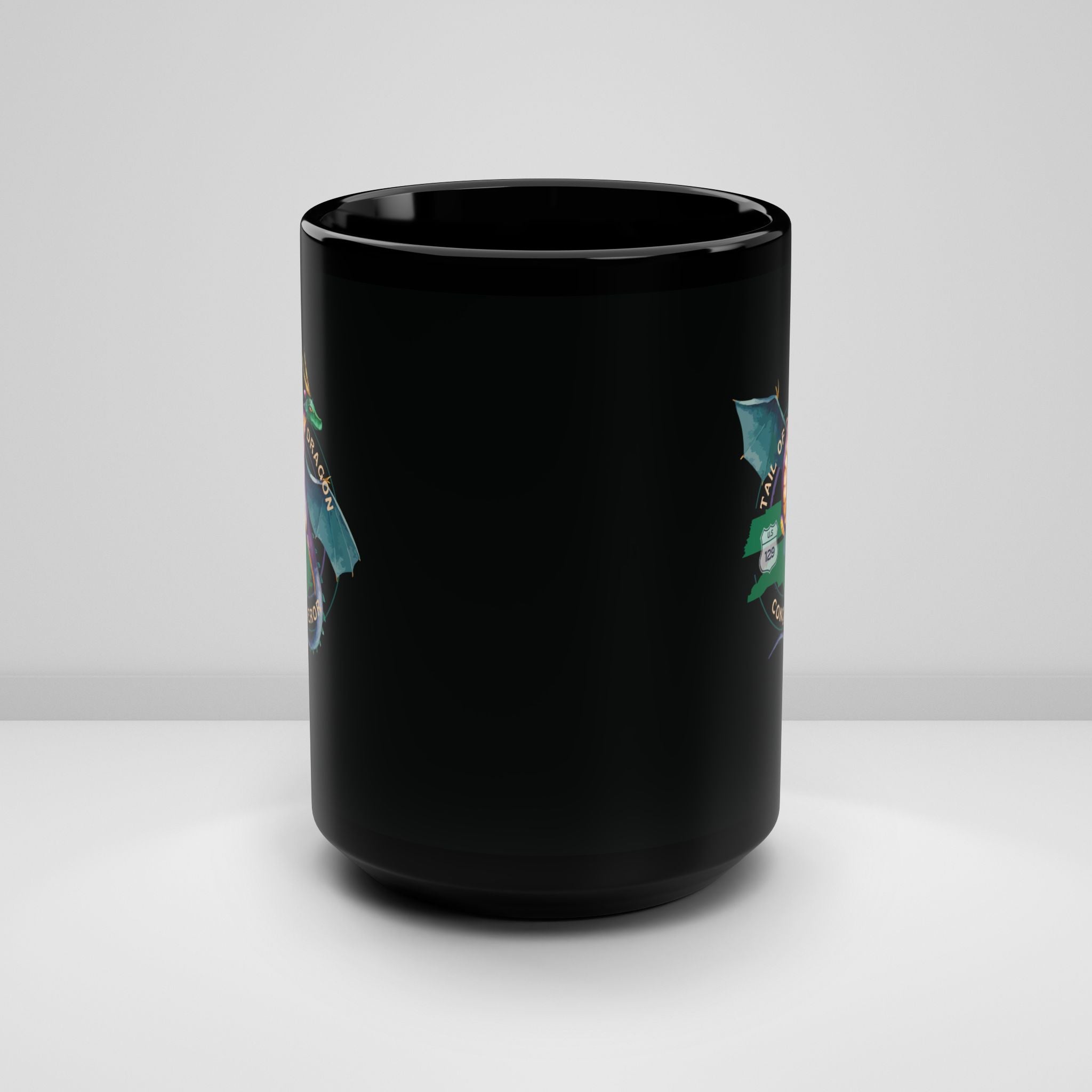 Tail of the Dragon Black Coffee Mug, 15oz