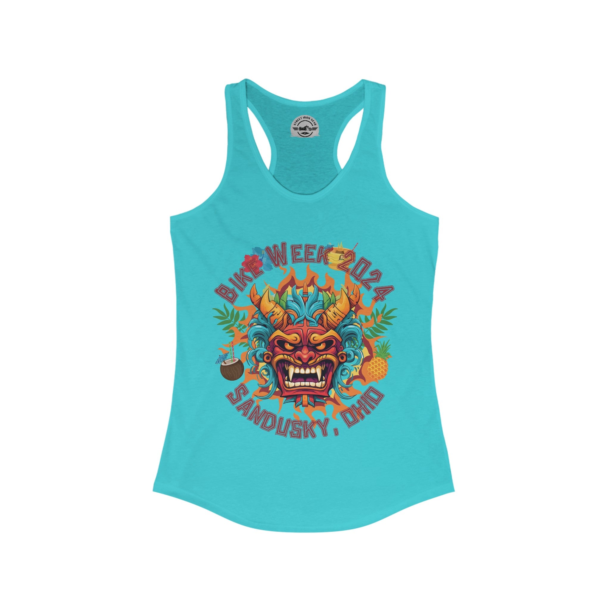 Ohio Bike Rally 2024 Tiki Demon Racerback Tank