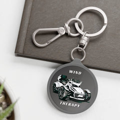 Wind Therapy Can-Am Spyder Motorcycle Acrylic Keychain | Charcoal Grey