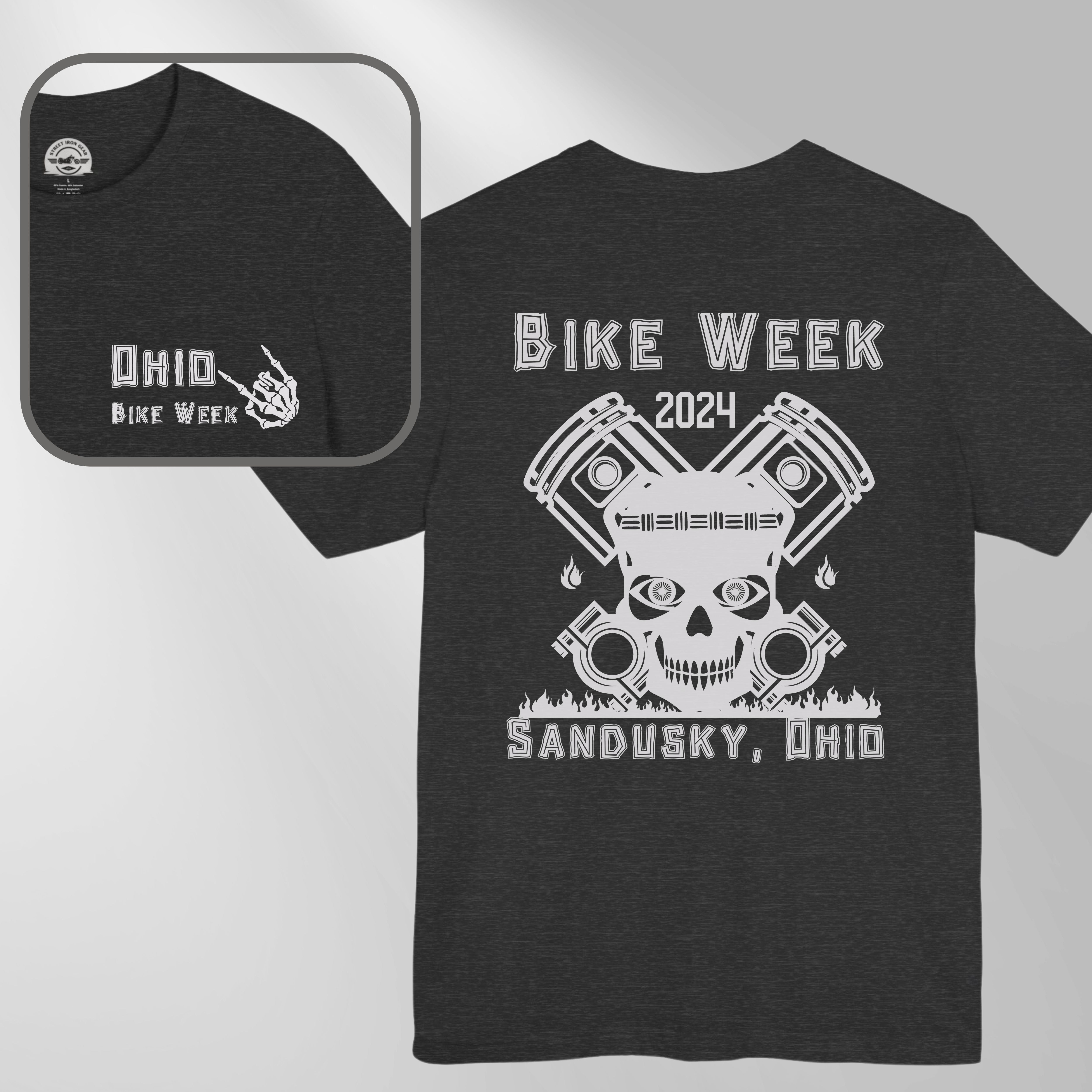 Ohio Bike Rally 2024 Tiki Skull Crew Neck TShirt