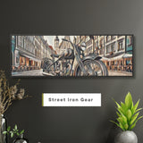 European City Motorcycle Abtract Sketch Canvas Print - Gallery Wrapped