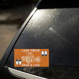 Look Twice Save a Life Ryker Bumper Sticker