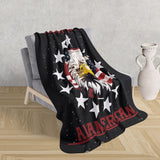 Proud to be an American Sherpa Eagle Flag Blanket (black)