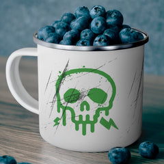 Grunge Skull Enamel Camping Mug 12oz
