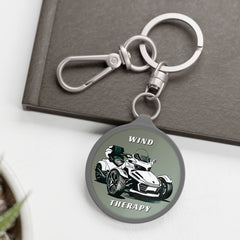 Wind Therapy Can-Am Spyder Motorcycle Acrylic Keychain | Green