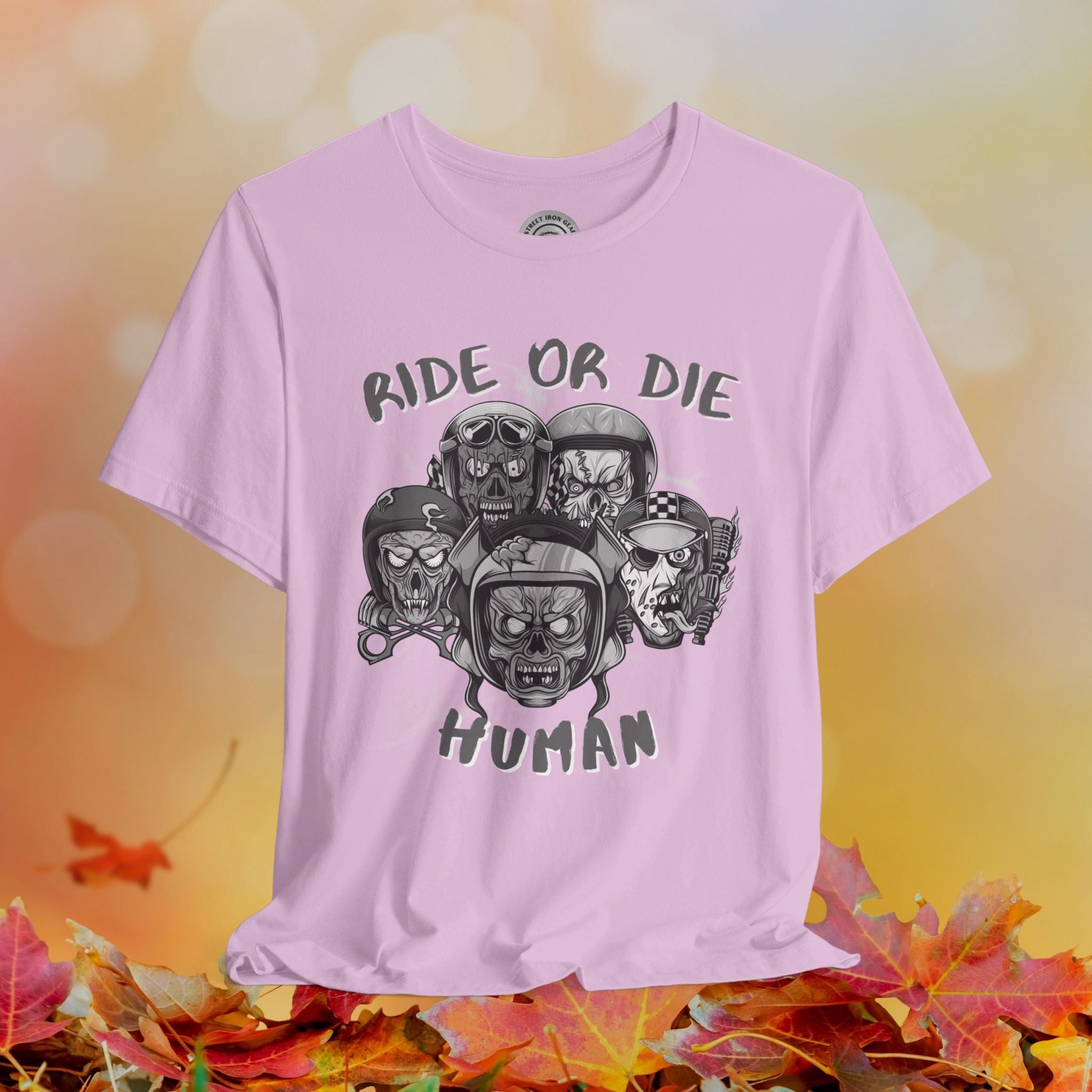 Halloween Zombie Biker Crew Neck TShirt