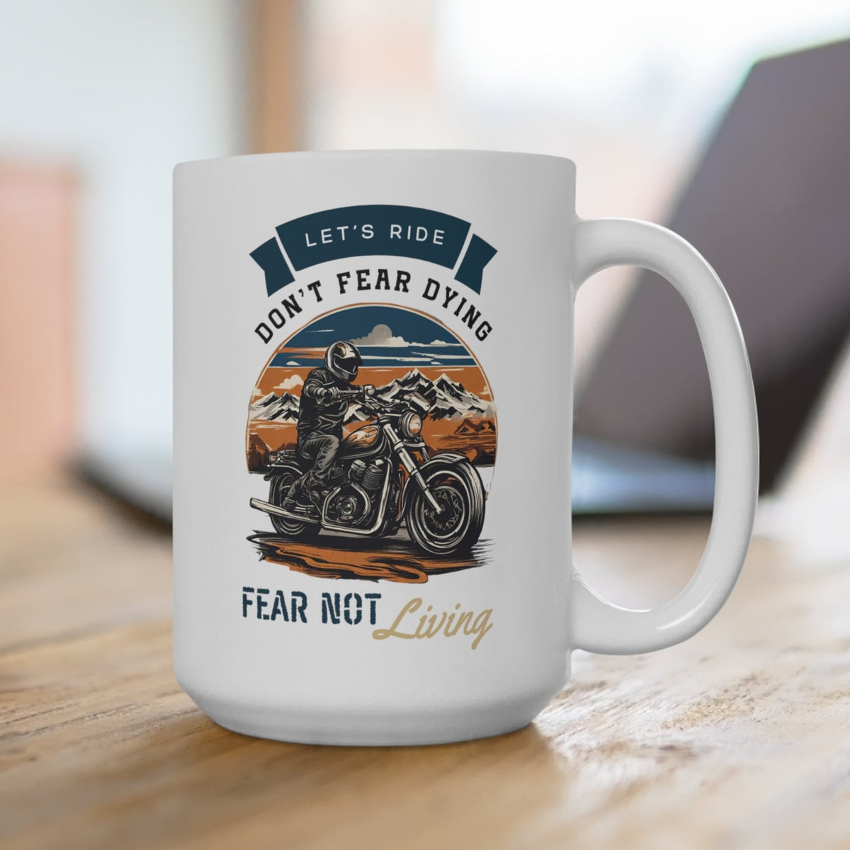 Motorcycle Ceramic Coffee Mug 15oz