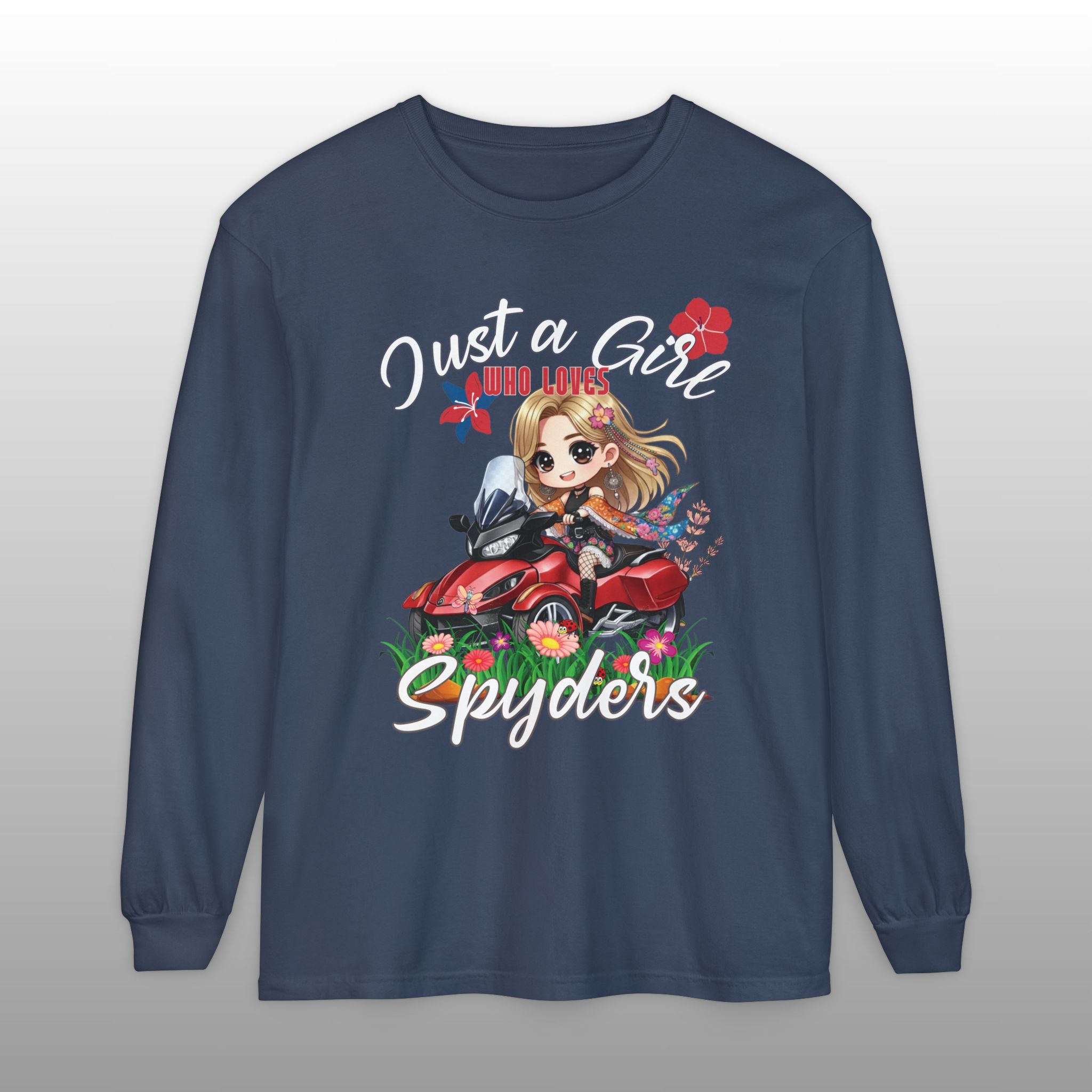 Just a Girl Who Loves Spyders Boho Long Sleeve Shirt