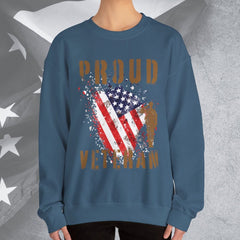 Proud American Veteran  Crew Neck Sweatshirt