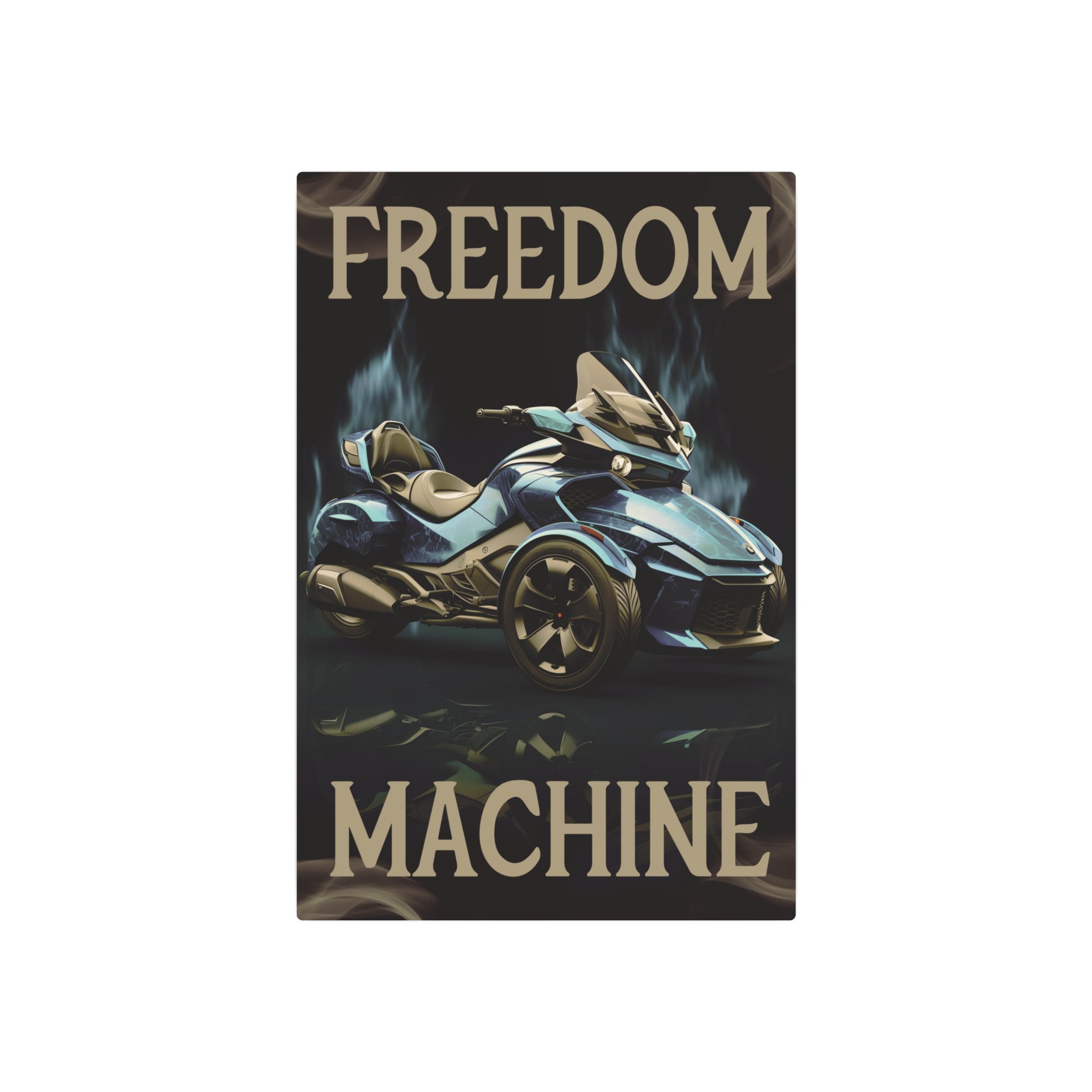 Spyder Motorcycle Metal Poster - Freedom Machine