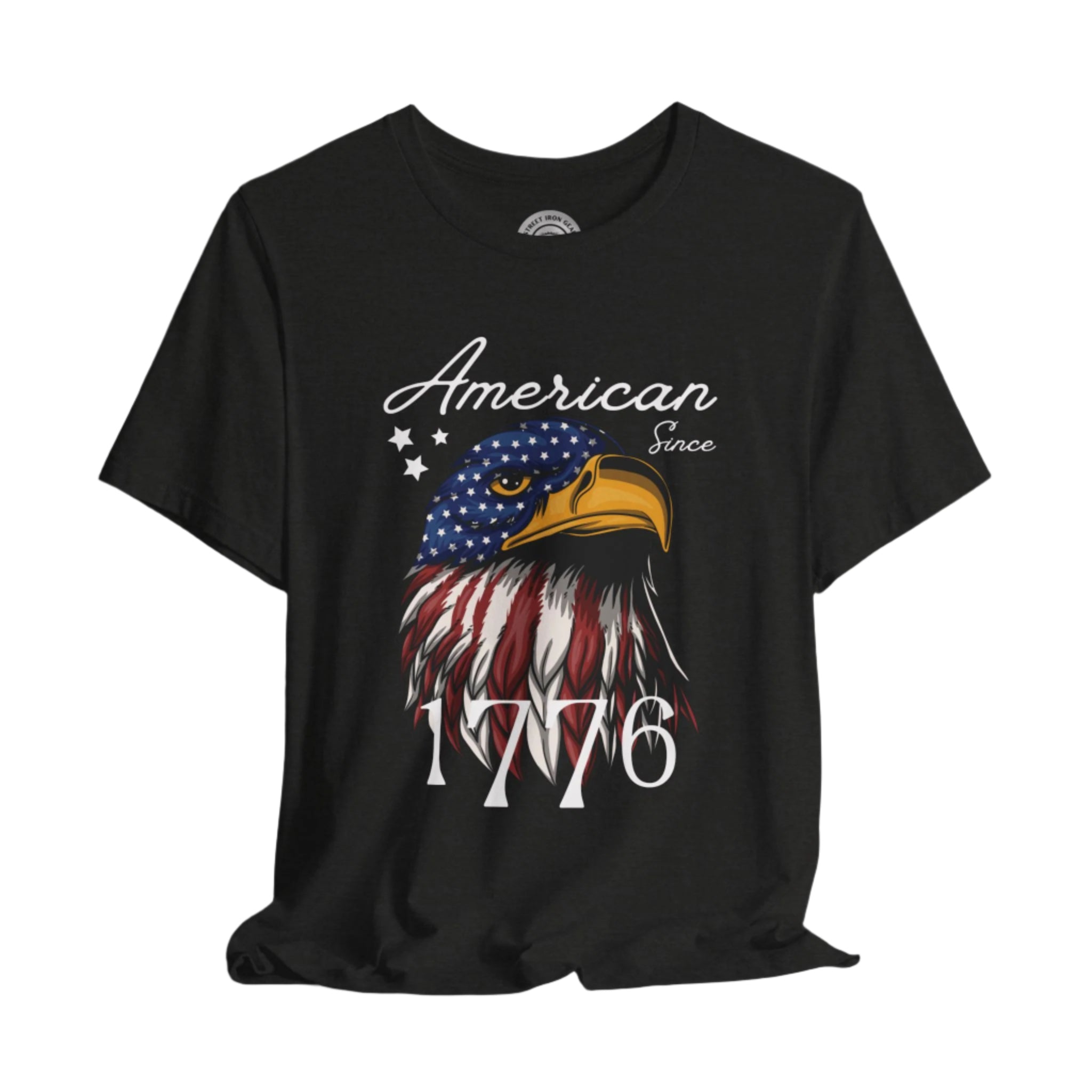 Motorcyclist Map American Since 1776 Vintage Soft Crew Neck TShirt (2-sided print)