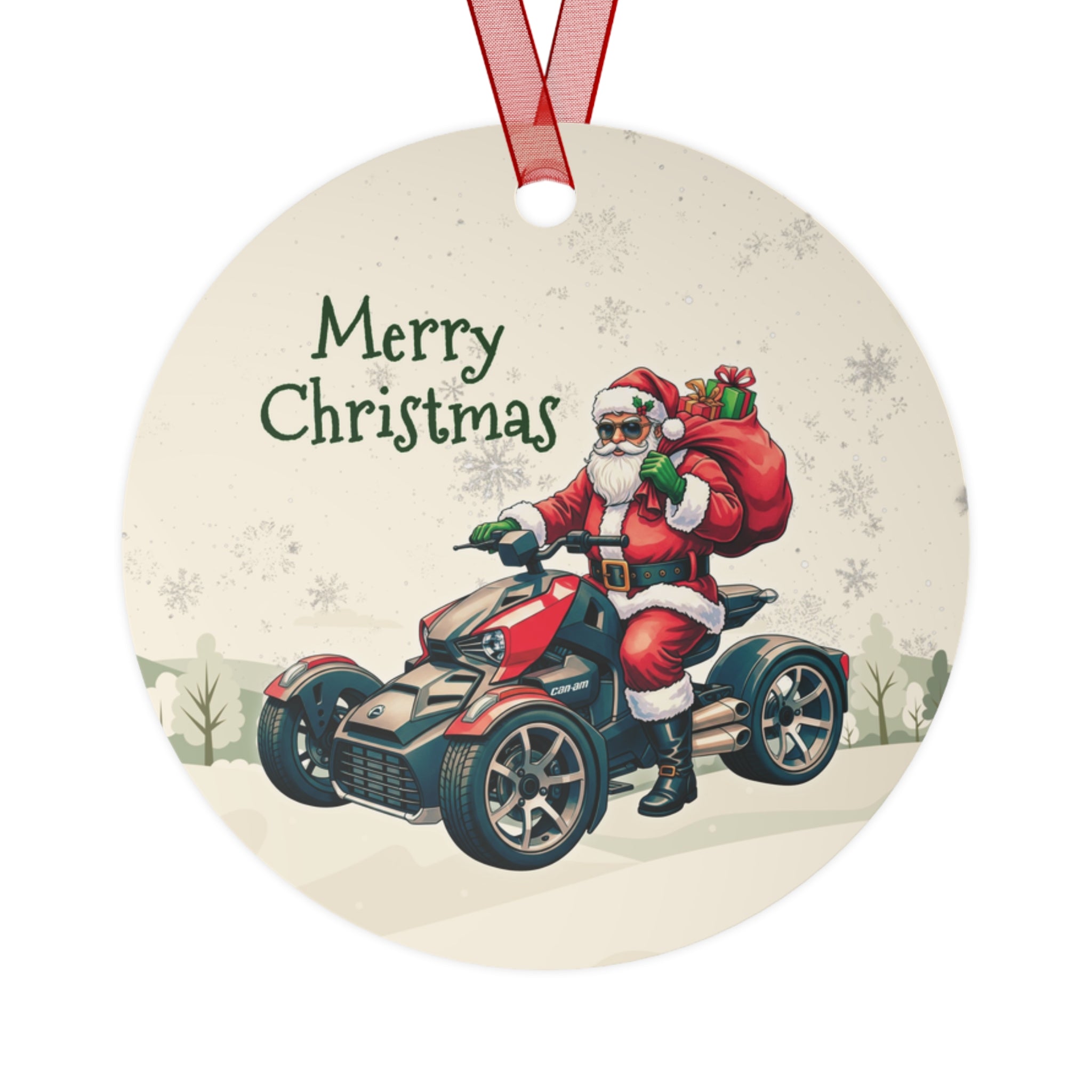 Can-Am Ryker Biker Santa Christmas Ornament